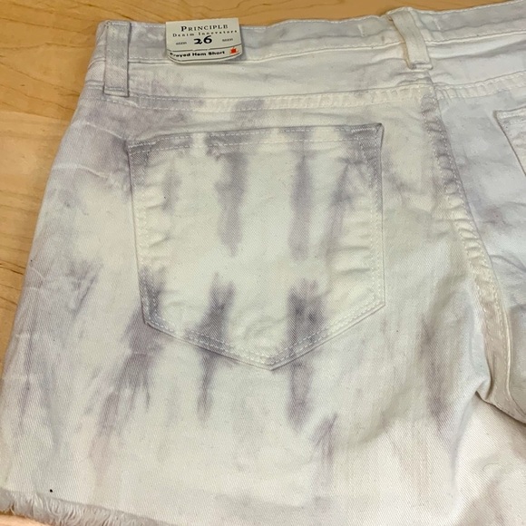 NWT Principle Denim Innovators Wanderer Frayed Hem Acid Washed Jean Short 26 - Picture 5 of 5